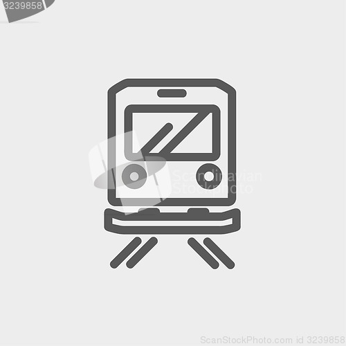 Image of Back view of the train thin line icon