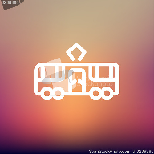 Image of Tourist bus thin line icon