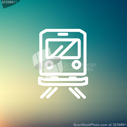 Image of Back view of the train thin line icon