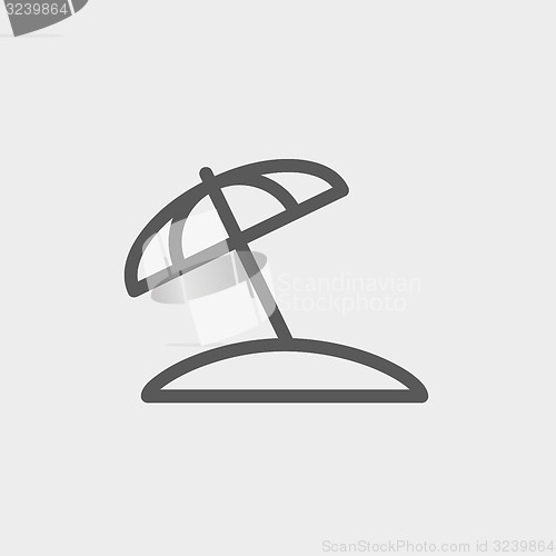 Image of Beach umbrella thin line icon