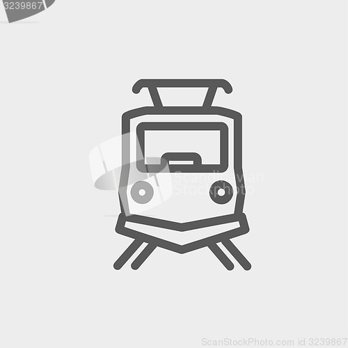 Image of Front view of the train thin line icon