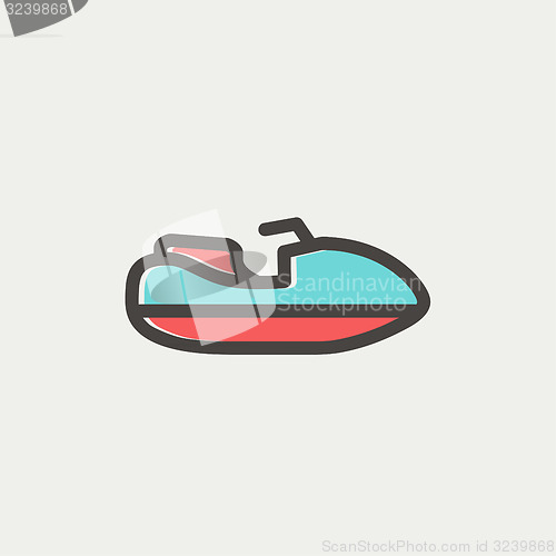 Image of Speed boat thin line icon