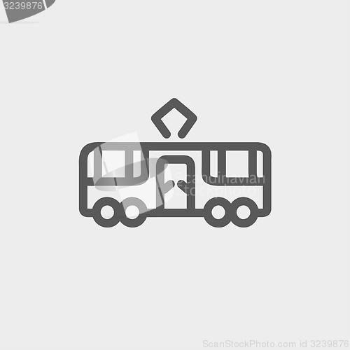 Image of Tourist bus thin line icon