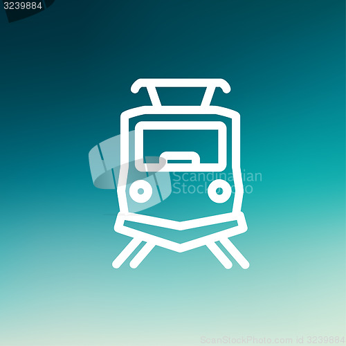 Image of Front view of the train thin line icon