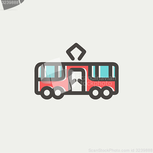 Image of Tourist bus thin line icon