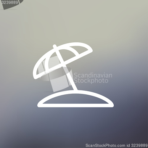 Image of Beach umbrella thin line icon