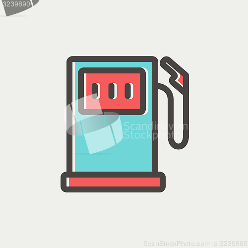 Image of Gas pump thin line icon