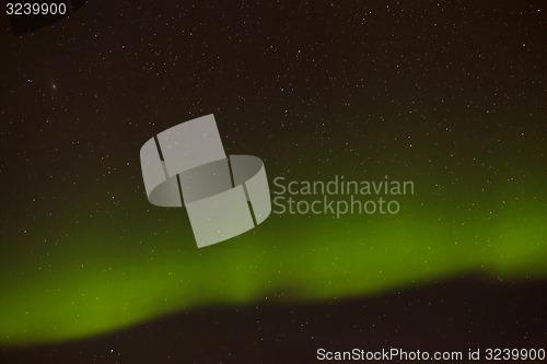 Image of Northern lights with bright stars, Iceland