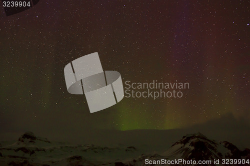 Image of Different colors of northern lights in Iceland