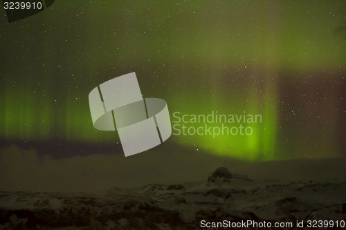 Image of Different colors of northern lights in Iceland