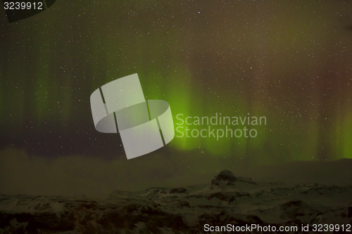 Image of Different colors of northern lights in Iceland