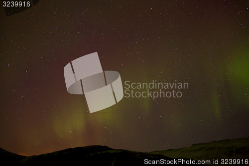 Image of Different colors of northern lights in Iceland