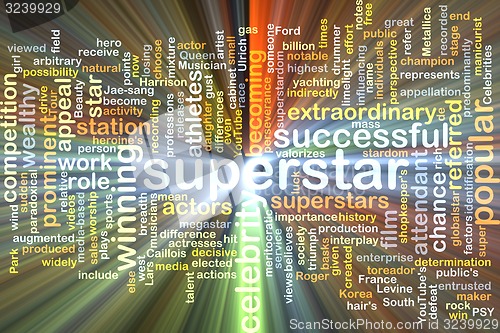 Image of superstar wordcloud concept illustration glowing