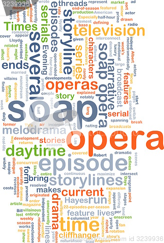 Image of soap opera wordcloud concept illustration