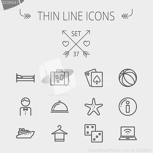 Image of Travel thin line icon set