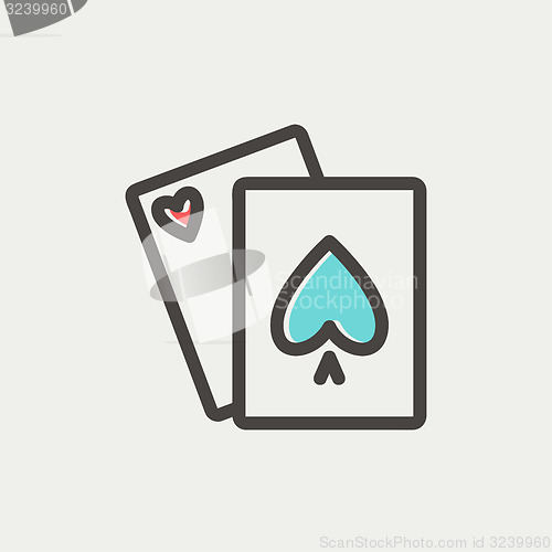 Image of Playing cards thin line icon