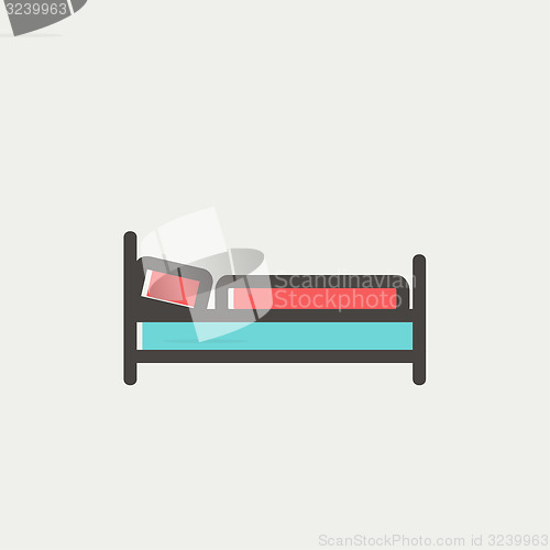 Image of Bed thin line icon