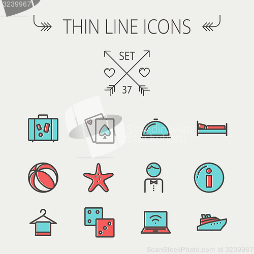 Image of Travel thin line icon set