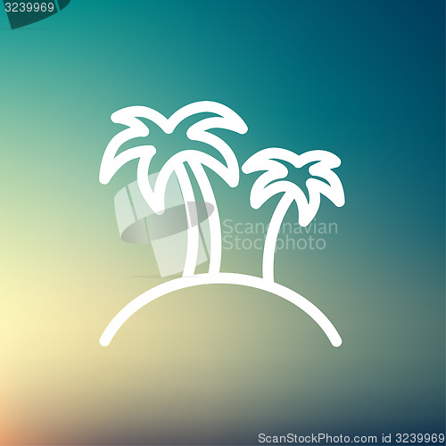 Image of Two palm trees thin line icon