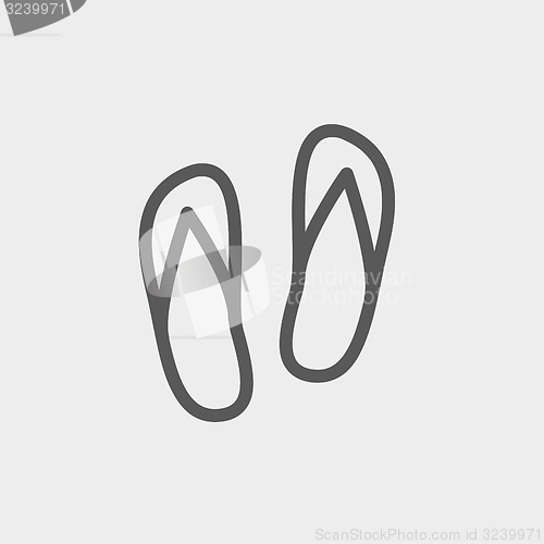 Image of Beach slippers thin line icon