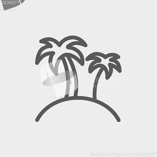 Image of Two palm trees thin line icon