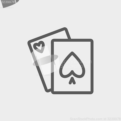 Image of Playing cards thin line icon