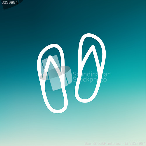 Image of Beach slippers thin line icon