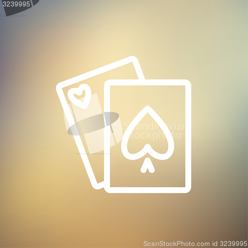 Image of Playing cards thin line icon