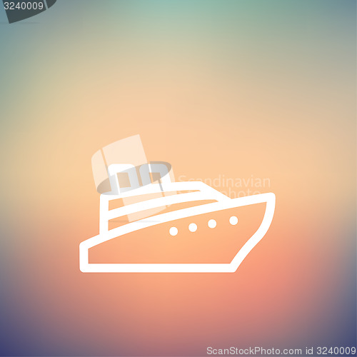 Image of Cruise ship thin line icon