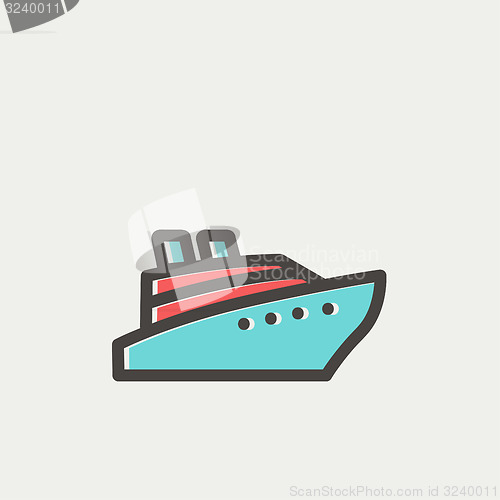 Image of Cruise ship thin line icon