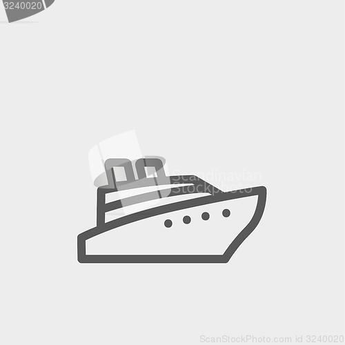 Image of Cruise ship thin line icon