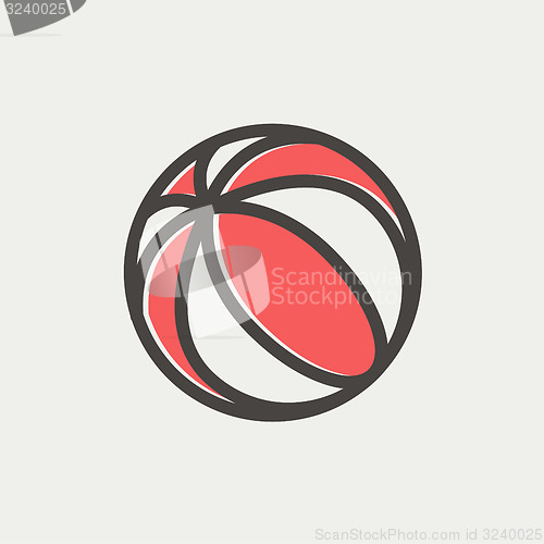 Image of Beach ball thin line icon