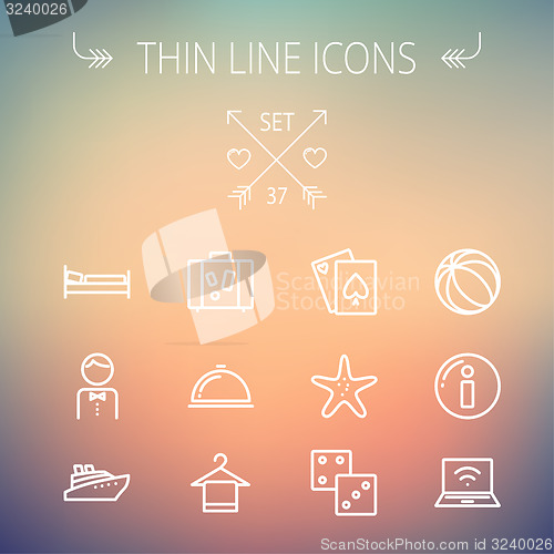 Image of Travel thin line icon set