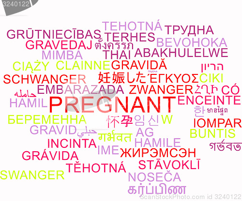 Image of Pregnant multilanguage wordcloud background concept