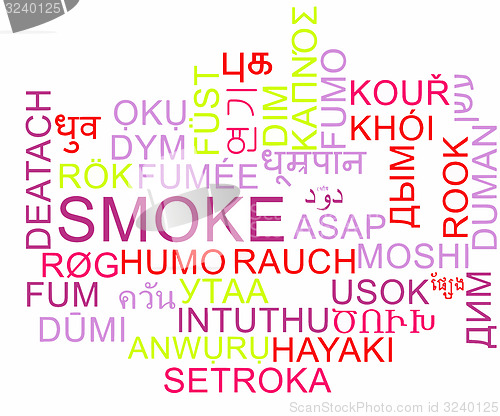 Image of Smoke multilanguage wordcloud background concept