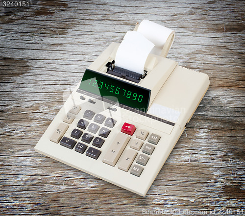 Image of Old calculator showing a range of numbers