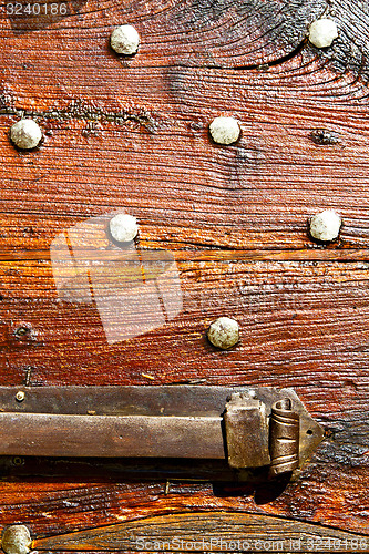 Image of italy  patch lombardy      abstract   rusty brass  knocker  
