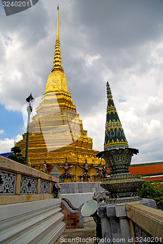 Image of  thailand    in  asia bangkok rain  temple abstract street lamp