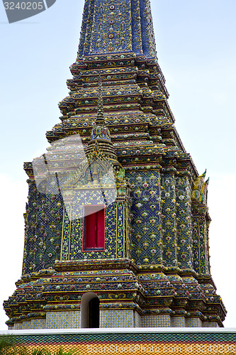 Image of  thailand  bangkok in    temple abstract cross colors roof wat  