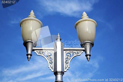 Image of bangkok  street lamp in the sky   palaces  temple   abstract  