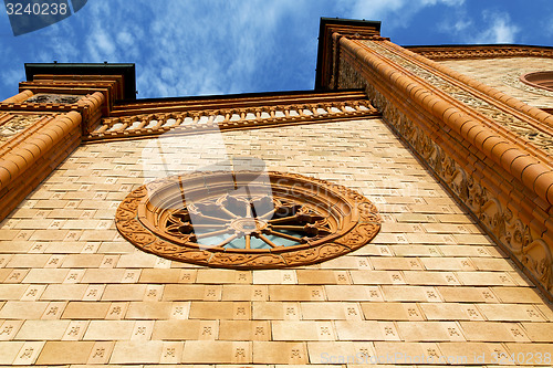 Image of villa cortese italy   church  varese   unny daY rose window