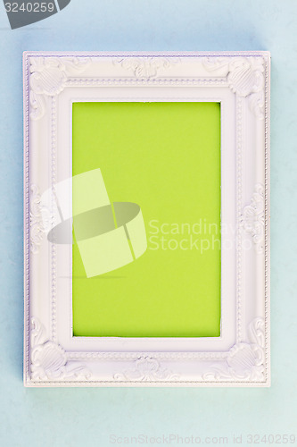 Image of White Frame on blue background