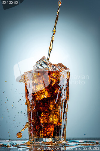 Image of Cola pouring in a glass
