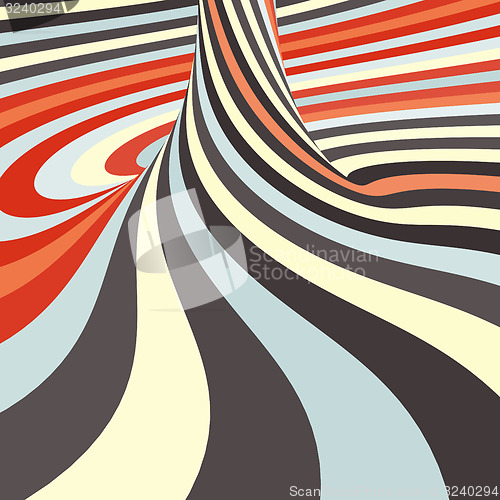 Image of 3d spiral abstract background. Optical Art. Vector illustration.