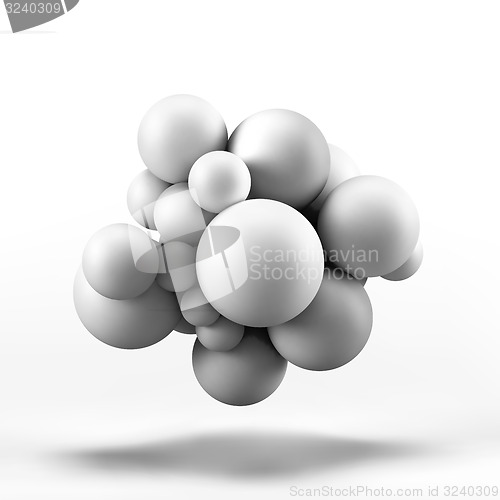 Image of Molecule. 3D concept illustration. Vector template.
