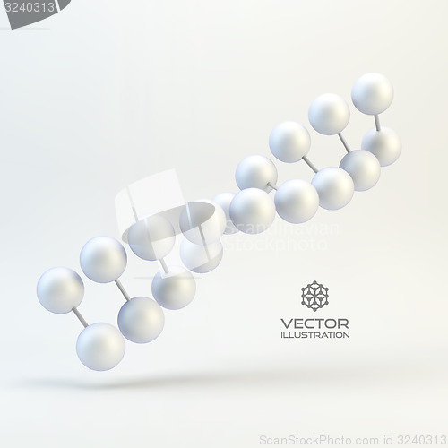 Image of Vector illustration of dna structure in 3d. With place for text.