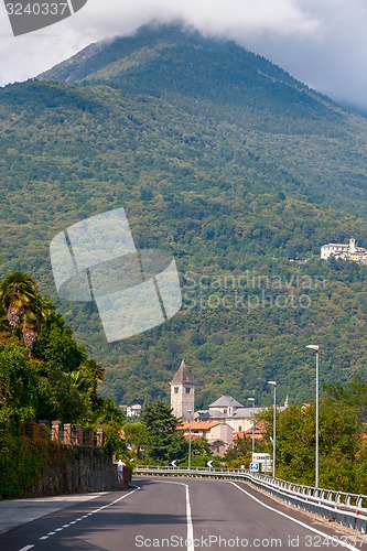 Image of road on the island of Isola Bella. Italy