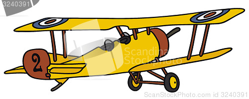 Image of Yellow vintage biplane