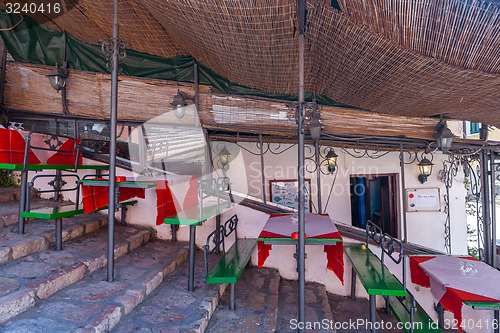 Image of Italian outdoor cafe on the stairs