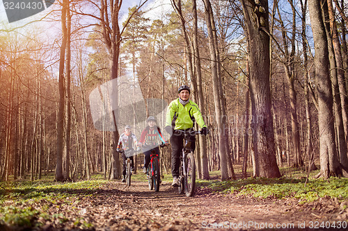 Image of Young people riding bikes